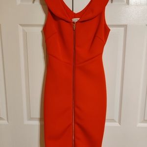 Red midi dress